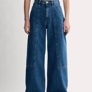 EVERLANE Carpenter Jean Blue Flare Wide Leg Jeans, Size 32
